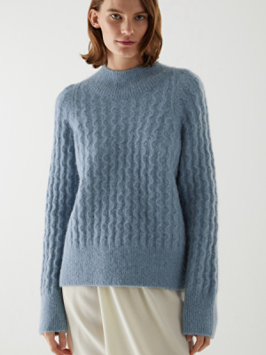 Alpaca-wool Cable Knit Sweater