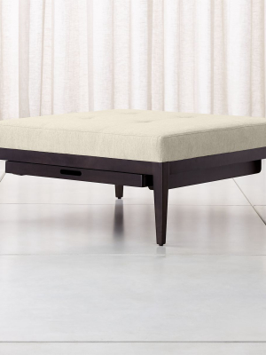 Nash Square Tufted Ottoman With Tray