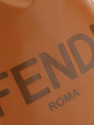 Fendi Logo Embossed Top Handle Backpack