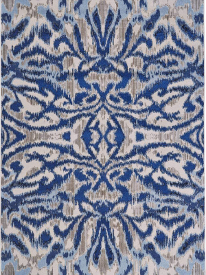 Feizy Milton Abstract Ikat Print Rug - Available In 8 Sizes - Classic & Ice Blue