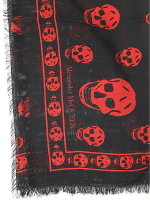 Alexander Mcqueen All-over Skull Logo Scarf