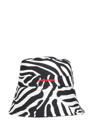 Dsquared2 Logo Zebra Print Bucket Hat