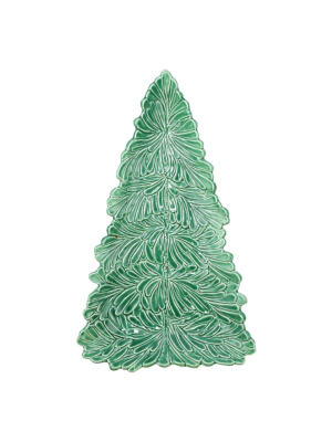 Vietri Lastra Holiday Figural Tree Small Platter