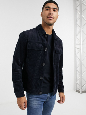 Selected Homme Corduroy Jacket In Navy