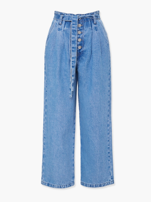 Wide-leg Paperbag Jeans