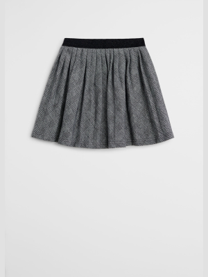 Checked Pleated Skirt