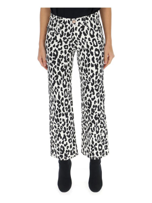 See By Chloé Leopard Print Cropped Jeans