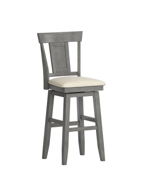 29" South Hill Panel Back Wood Swivel Height Barstool - Inspire Q