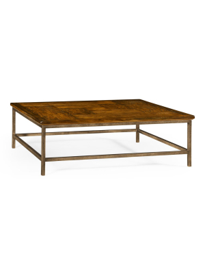 Square Coffee Table With Iron Base