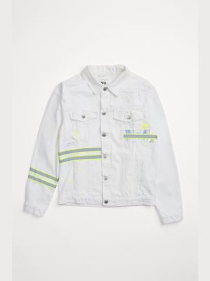 Denim Jacket With Neon Bands