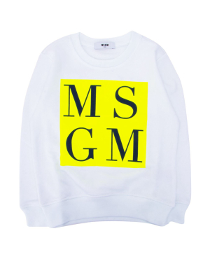 Msgm Kids Logo Print Crewneck Sweatshirt