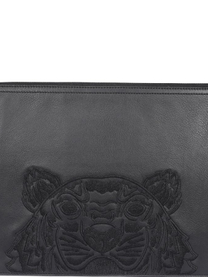 Kenzo Tiger Logo Embroidered Clutch