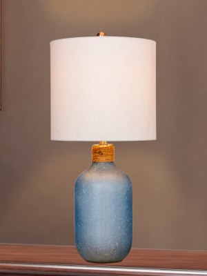 Coastal Bottle Glass Table Lamp Blue - Fangio Lighting