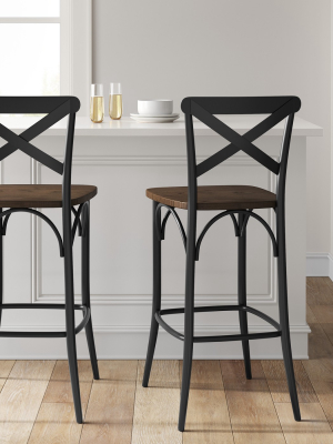 Malden French Barstool Black - Threshold™