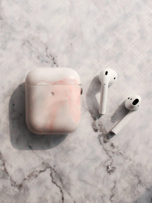 Pink Marble Airpods Case