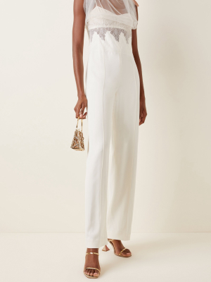 Delilah Tulle And Lace-trimmed Cady Jumpsuit