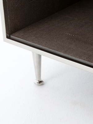 Shagreen Bedside Table - Stainless