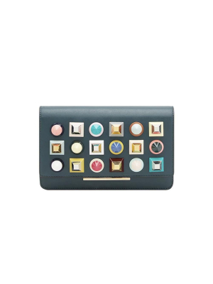 Fendi Studs Embellished Chain Wallet