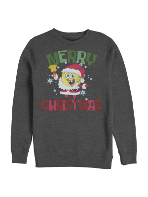 Men's Spongebob Squarepants Christmas Santa Beard Sweatshirt