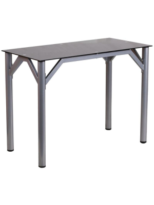 Lila Silver Aluminum Contemporary Office Desk