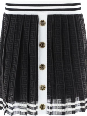 Balmain High-waisted Pleated Mini Skirt