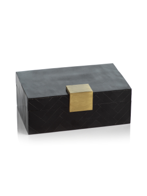 Sotavento Resin Chevron Inlaid Decorative Box