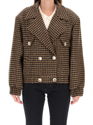 Alessandra Rich Sequin Houndstooth Jacket