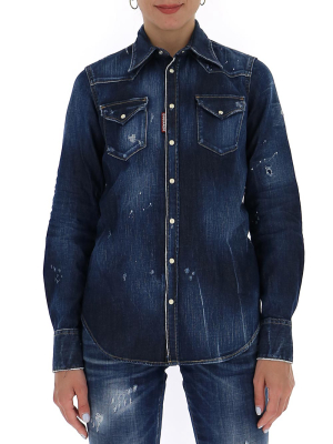 Dsquared2 Distressed Denim Shirt