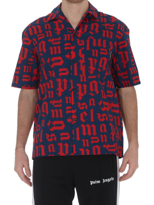 Palm Angels Monogram Print Bowling Shirt