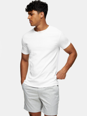 White Ribbed T-shirt