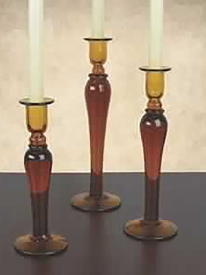 Gallerie Ii Amber Wave Candle Holder Set Of 3