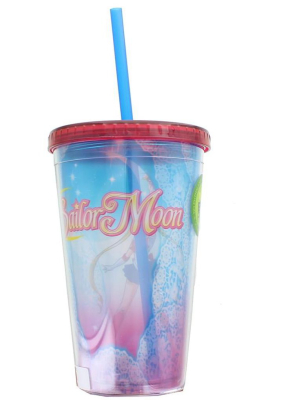 Just Funky Sailor Moon Lace 16oz Carnival Cup W/ Lid & Straw