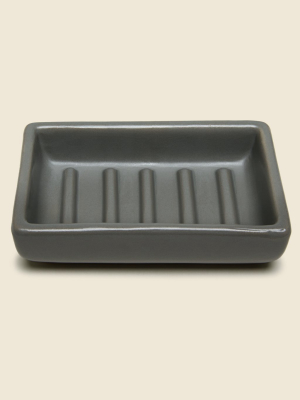 Luna Ceramic Soap Dish - Matte Grey