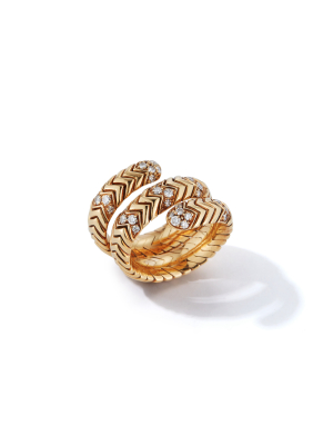 Bulgari Spiga Ring With Diamonds