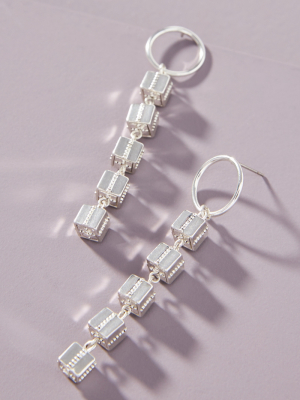 Beaded Cube Drop Earrings