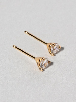 Martini Stud Earrings - White Diamond