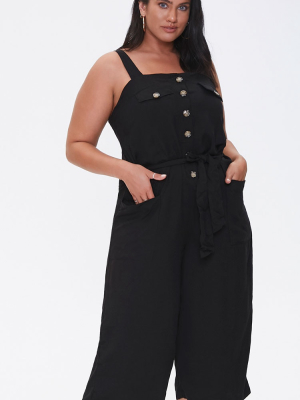 Plus Size Button-front Jumpsuit