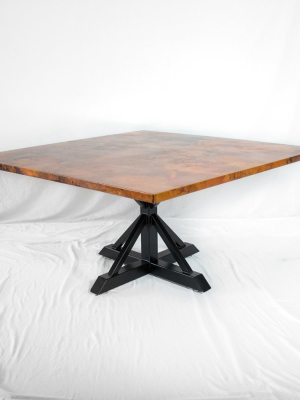 Miners Square Dining Table - Black & Natural Copper