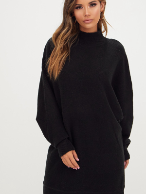 Black Oversized Jumper Dress