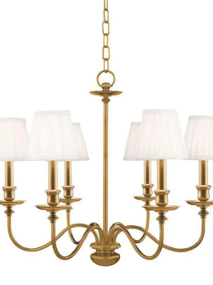 Menlo Park 6 Light Chandelier Aged Brass