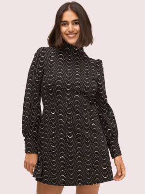 Wavy Dot Ponte Dress