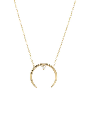 14k Horn Prong Diamond Necklace