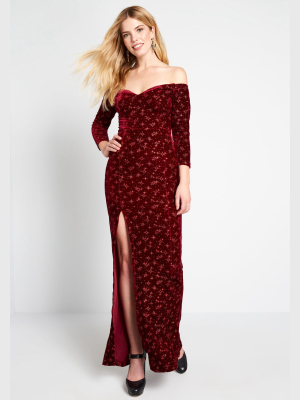 Superbly Sparkly Velvet Maxi Dress