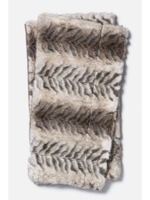 Zora Fur Throw, White/black