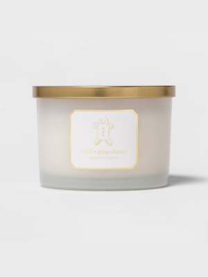 15oz Glass Jar Candle Vanilla Gingerbread Candle White - Threshold™