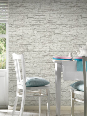 Distressed Stone Wallpaper In Grey And White Design By Bd Wall