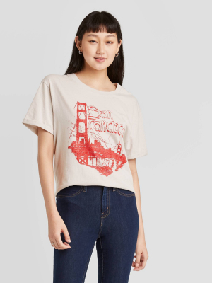 Women's San Francisco Short Sleeve Graphic T-shirt - Light Beige