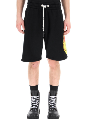 Palm Angels Burning Head Print Shorts