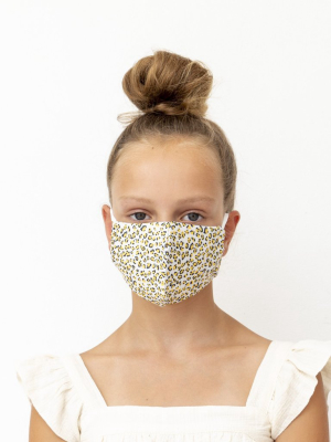 Child Leopard Print Face Mask-yellow