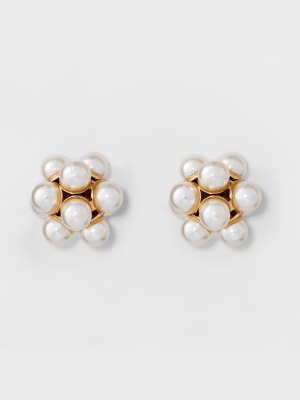 Simulated Pearl Stud Earrings - A New Day™ Gold